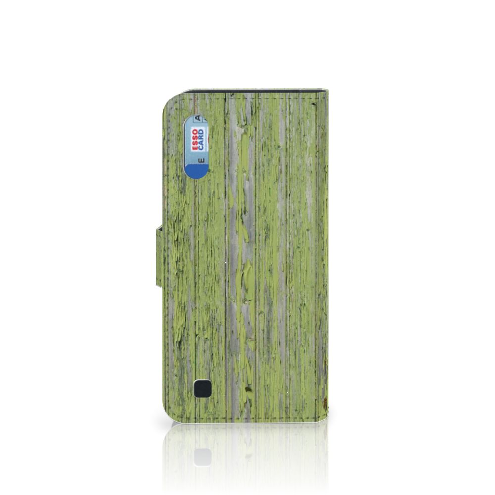 Samsung Galaxy M10 Book Style Case Green Wood