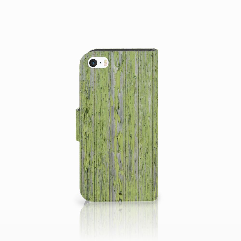 Apple iPhone 5 | 5s | SE Book Style Case Green Wood