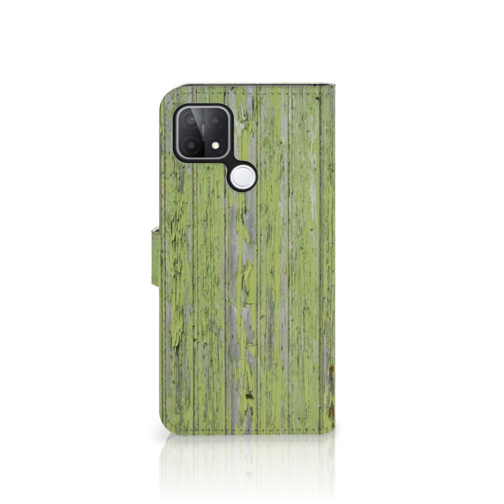 OPPO A15 Book Style Case Green Wood