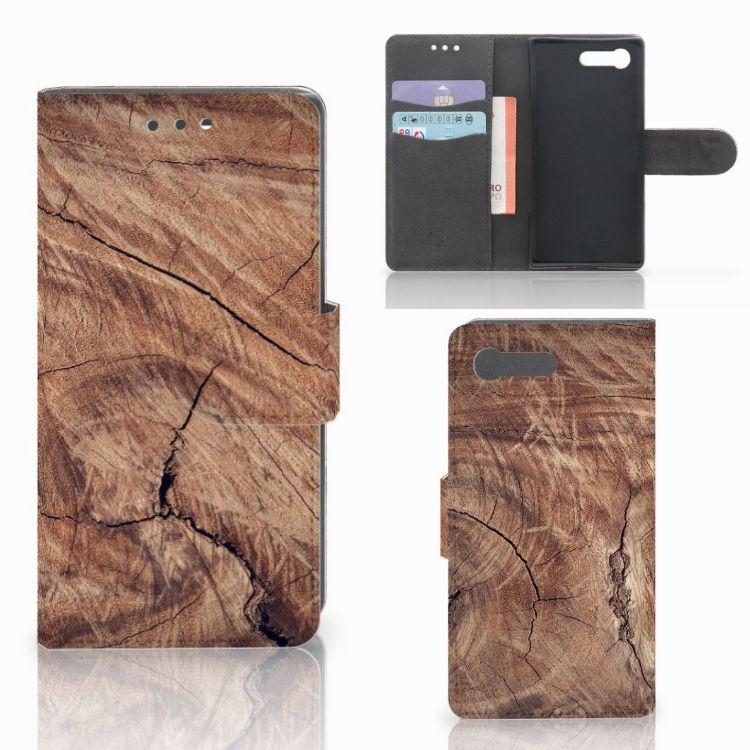 Sony Xperia X Compact Book Style Case Tree Trunk