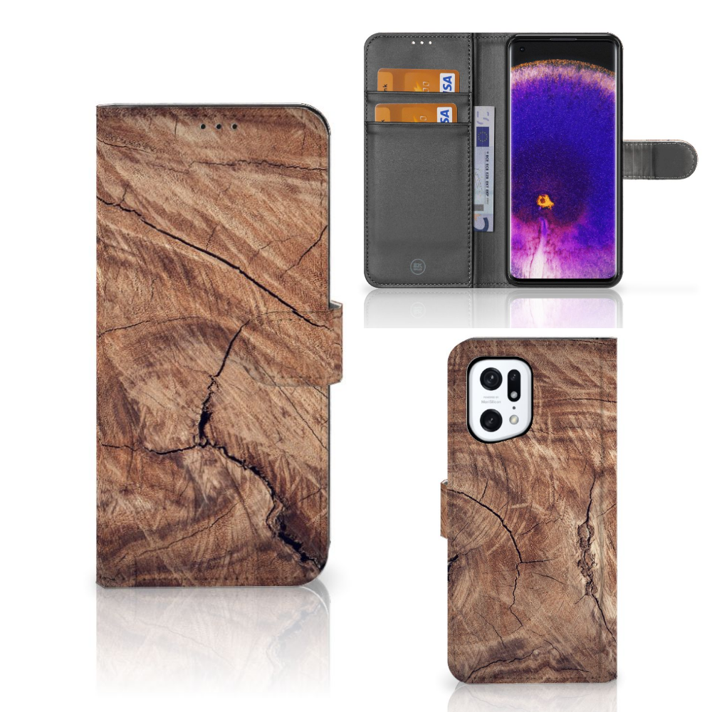 OPPO Find X5 Pro Book Style Case Tree Trunk