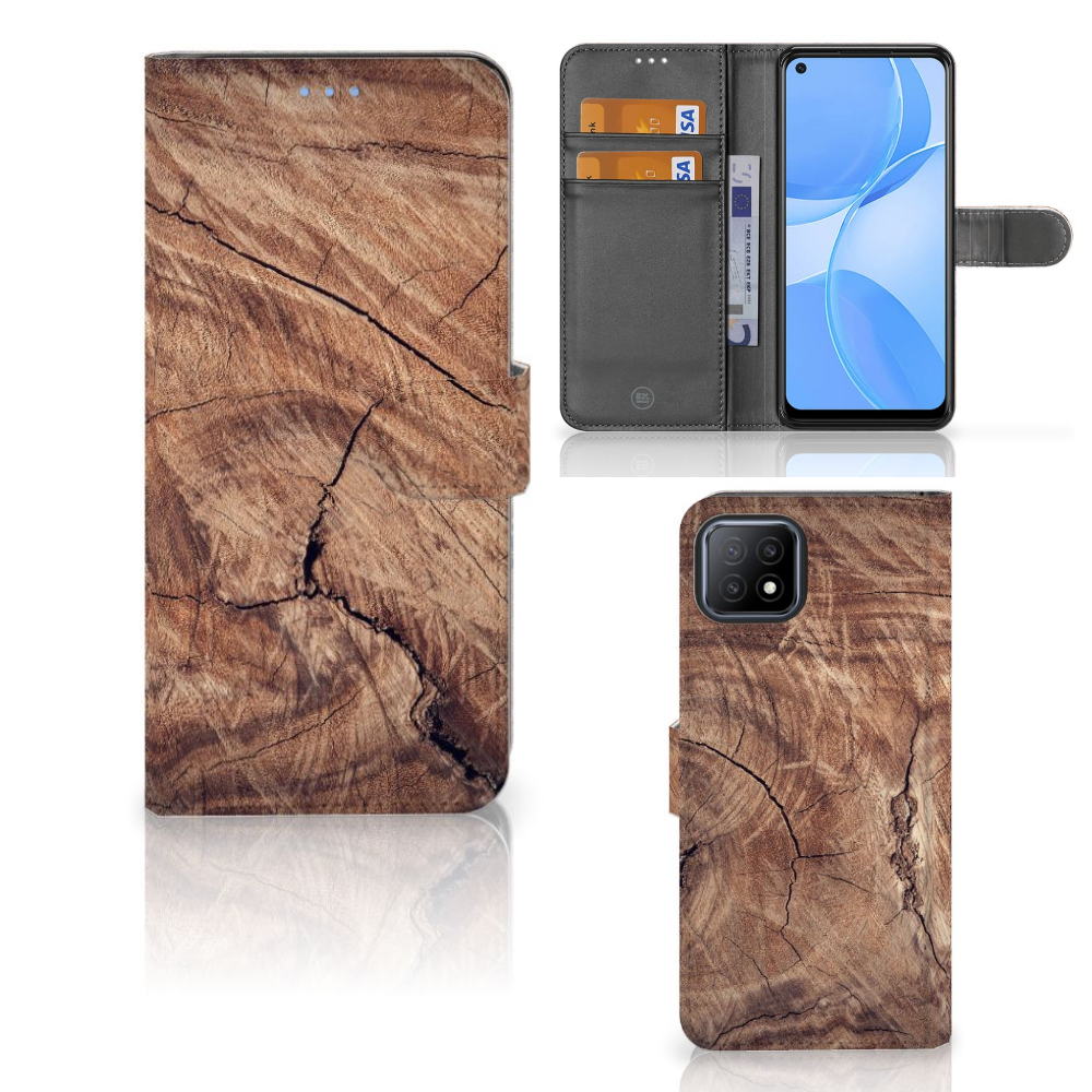 OPPO A73 5G Book Style Case Tree Trunk