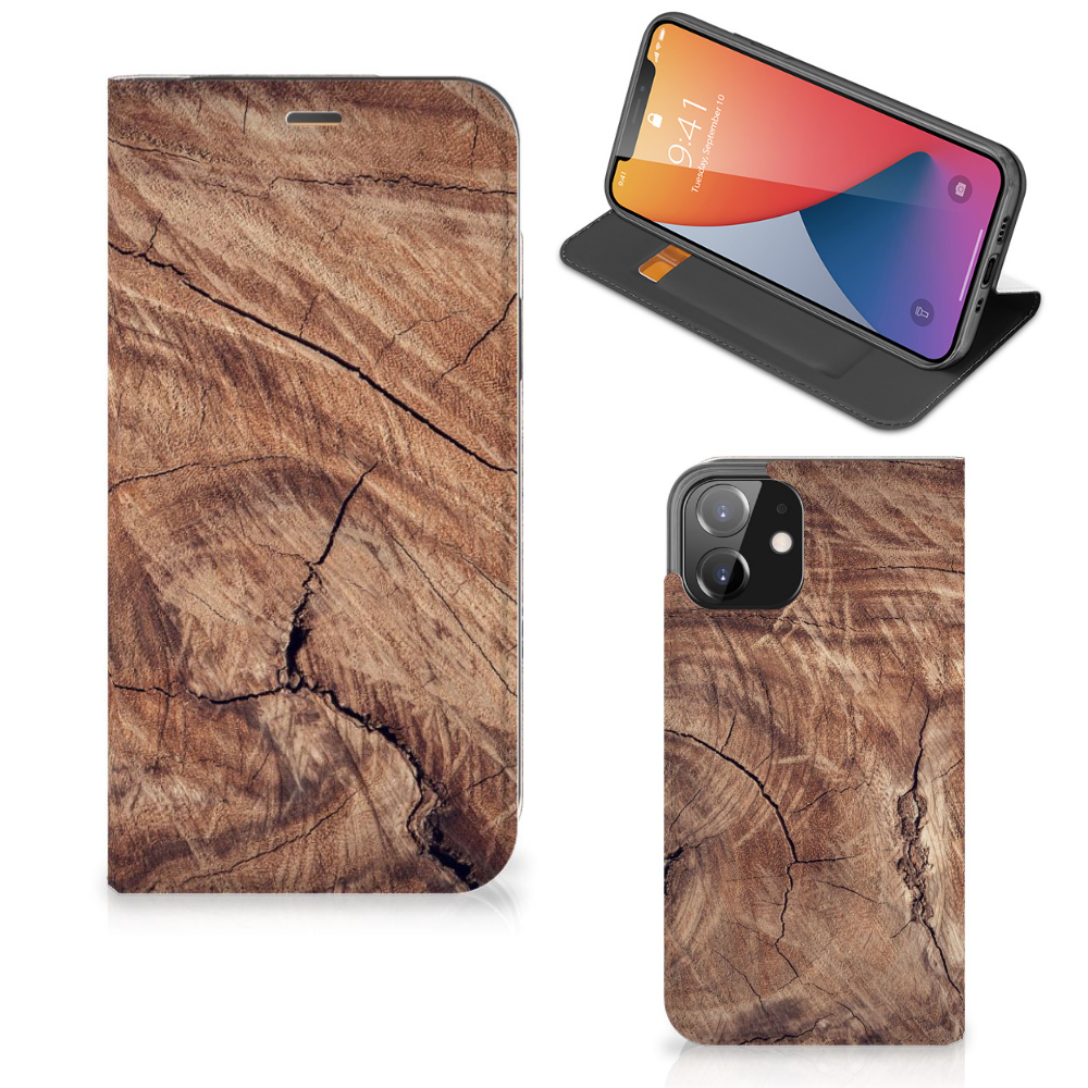 iPhone 12 Book Wallet Case Tree Trunk