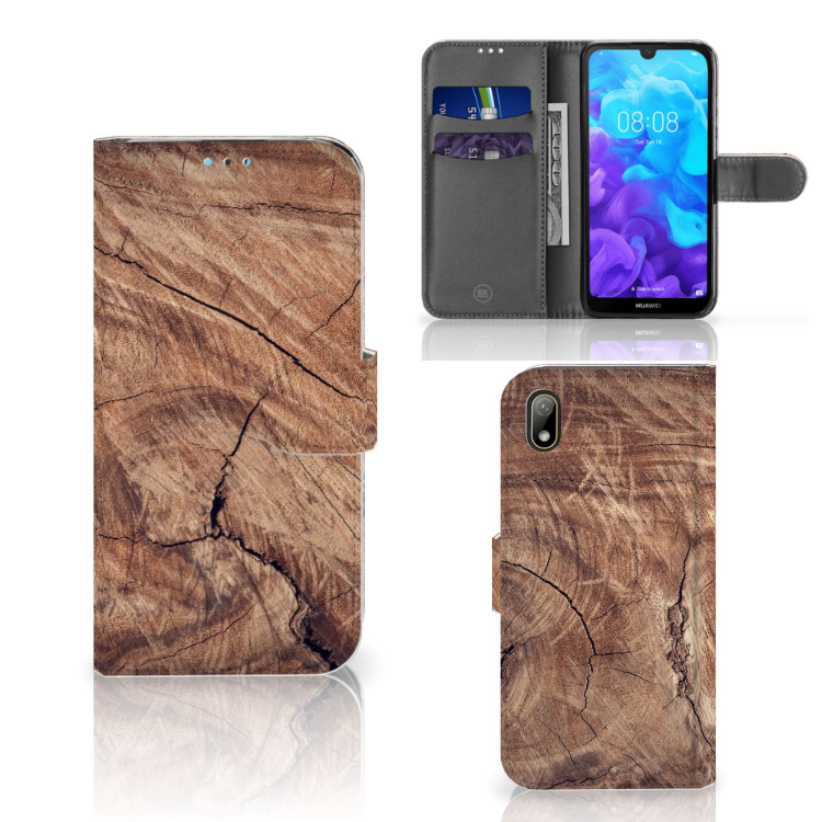 Huawei Y5 (2019) Book Style Case Tree Trunk