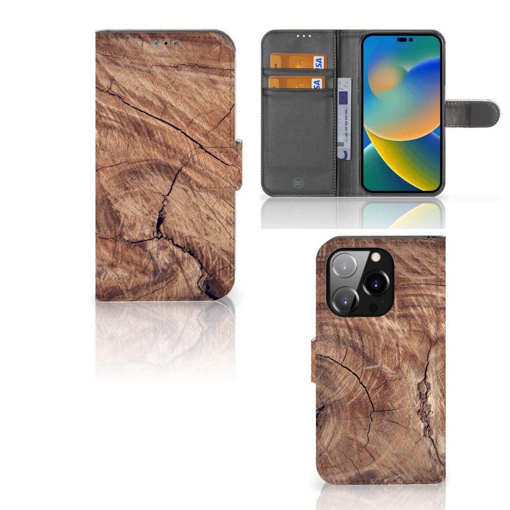iPhone 14 Pro Book Style Case Tree Trunk