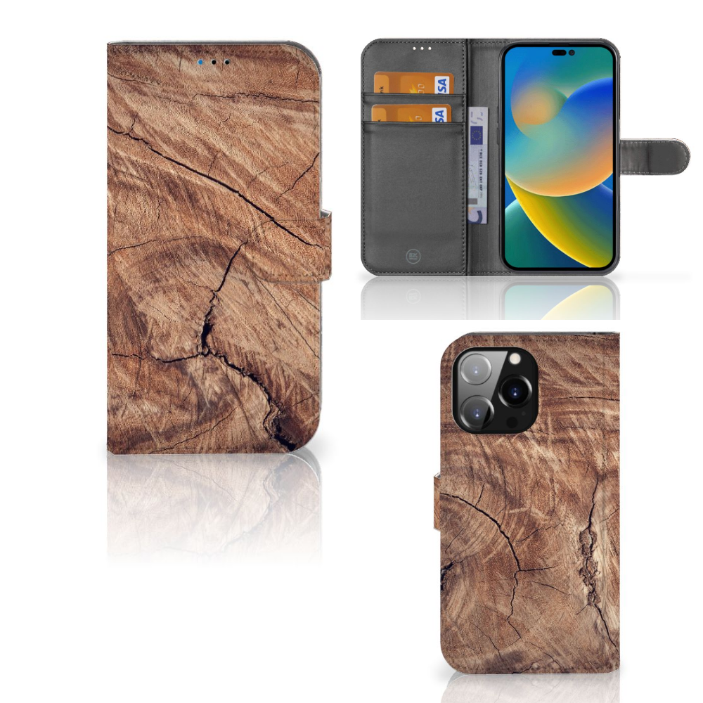 iPhone 14 Pro Max Book Style Case Tree Trunk