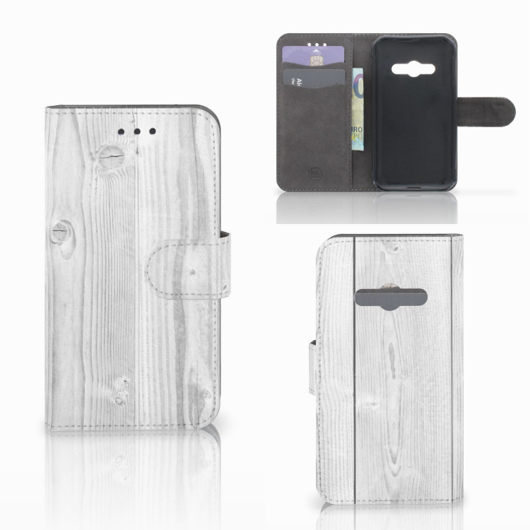 Samsung Galaxy Xcover 3 | Xcover 3 VE Book Style Case White Wood