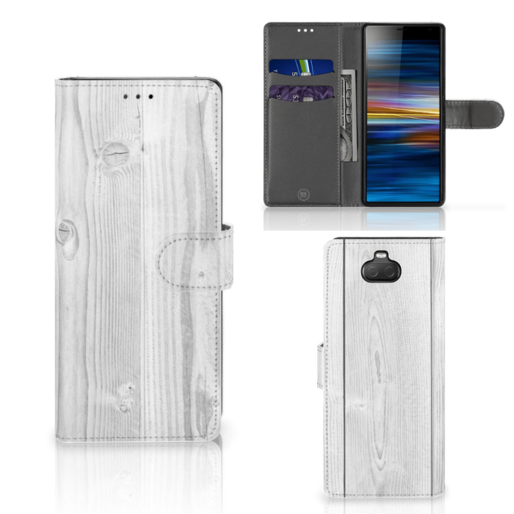 Sony Xperia 10 Book Style Case White Wood