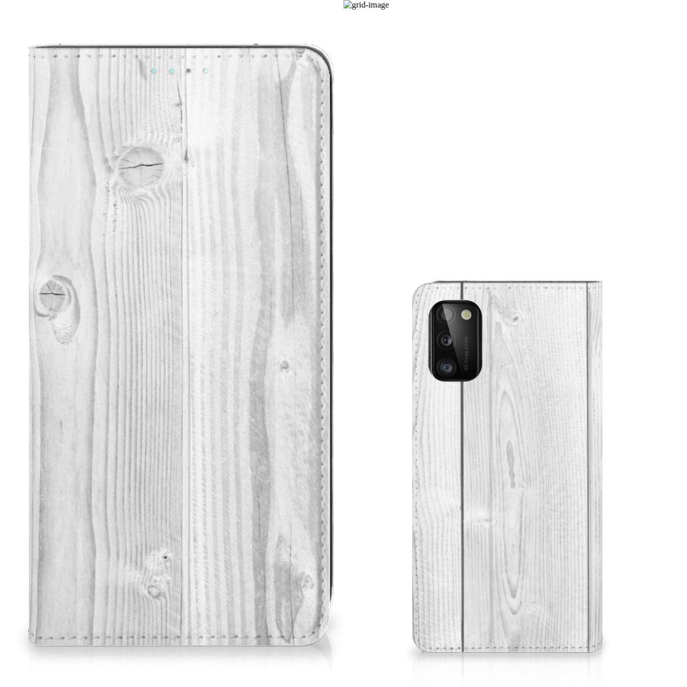 Samsung Galaxy A41 Book Wallet Case White Wood