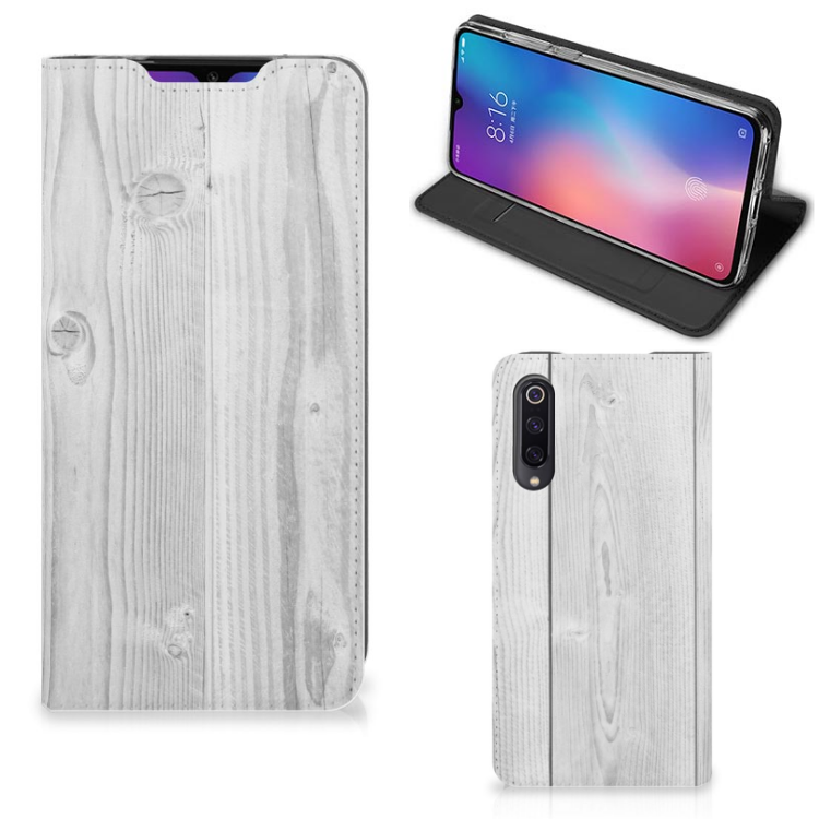 Xiaomi Mi 9 Book Wallet Case White Wood