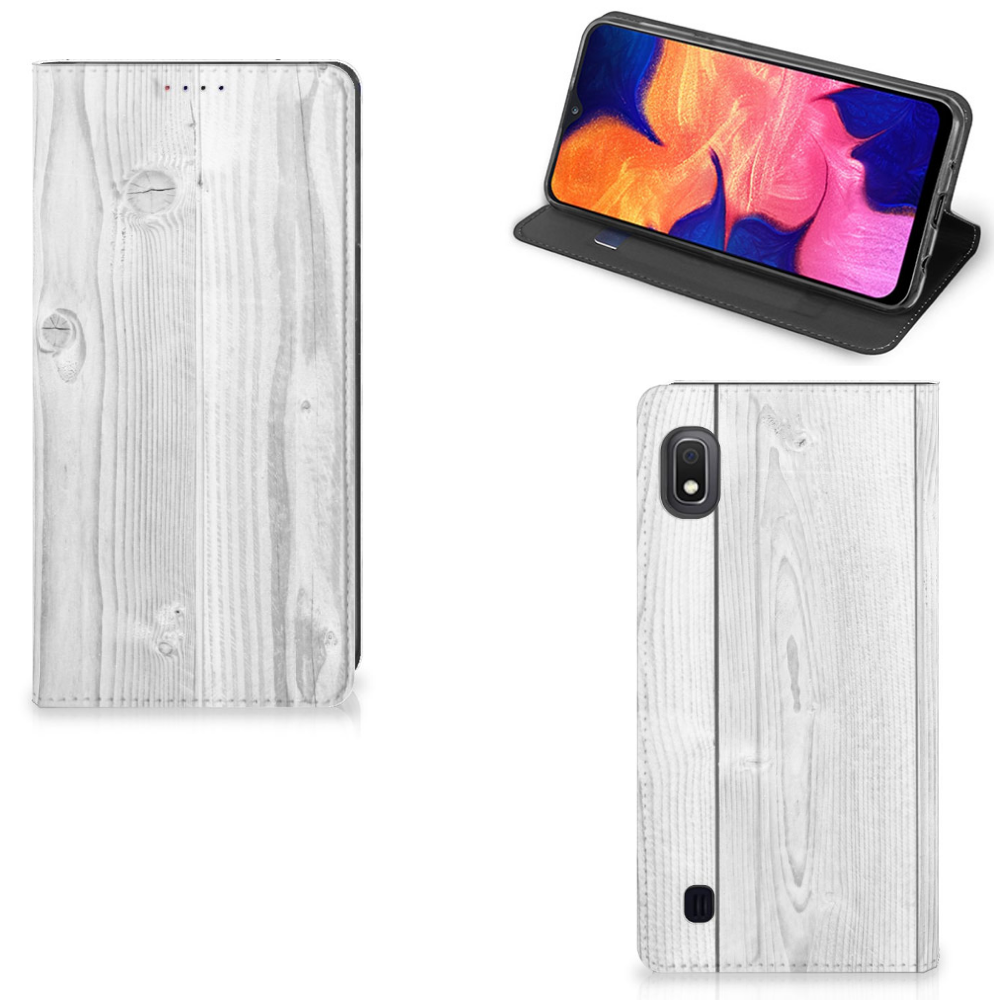 Samsung Galaxy A10 Book Wallet Case White Wood