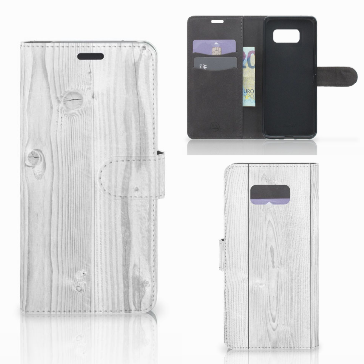 Samsung Galaxy S8 Plus Book Style Case White Wood