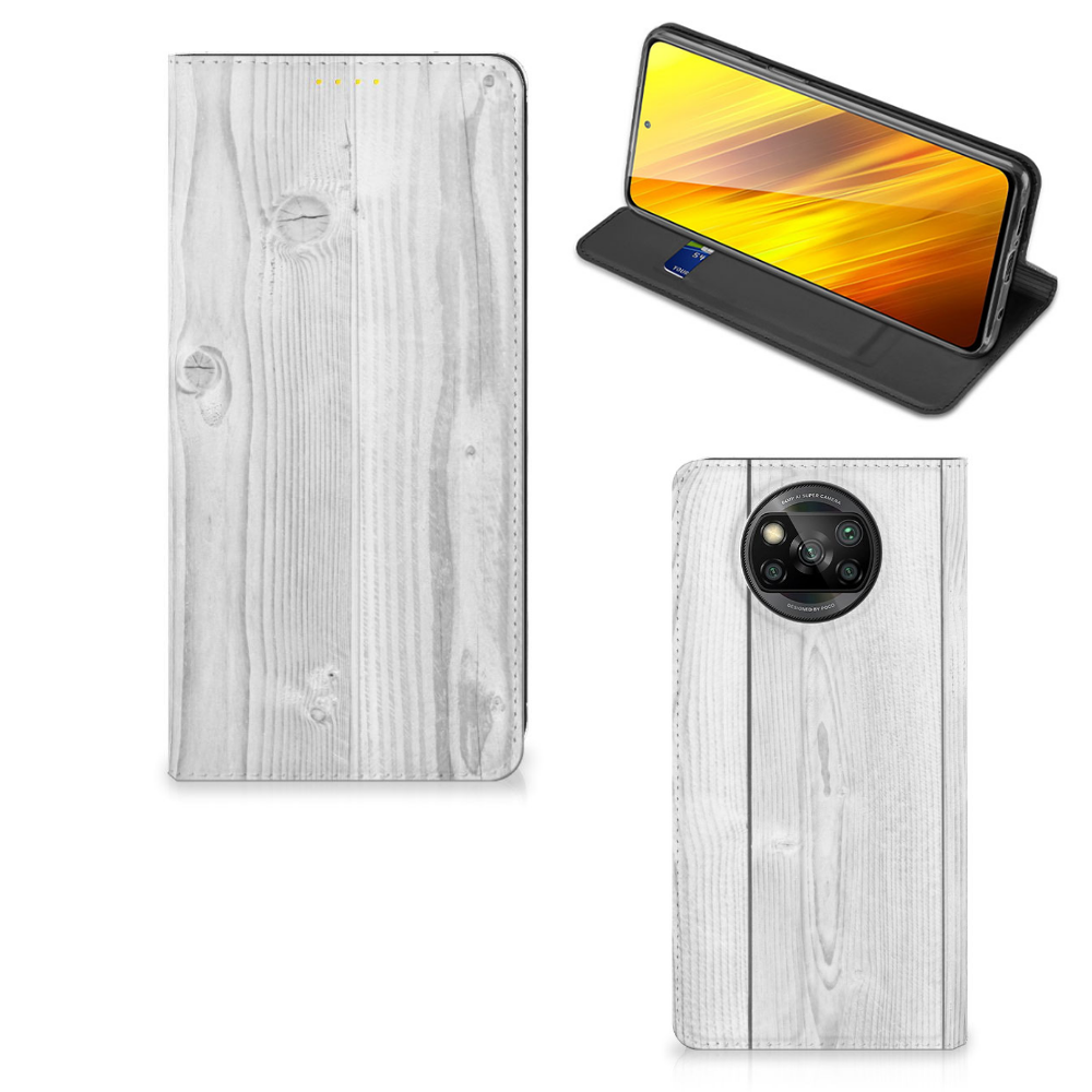 Xiaomi Poco X3 Pro | Poco X3 Book Wallet Case White Wood