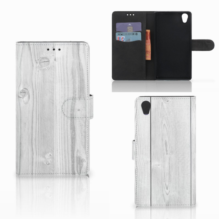Sony Xperia L1 Book Style Case White Wood