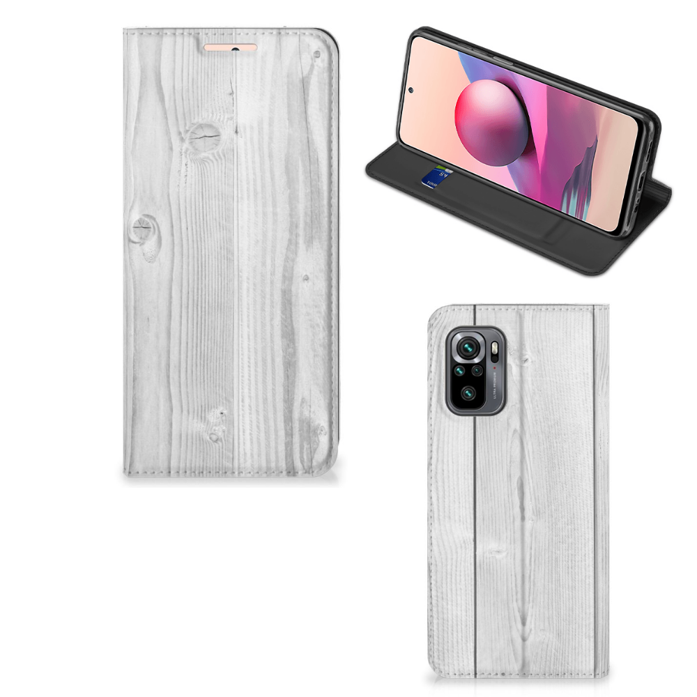 Xiaomi Redmi Note 10 4G | 10S | Poco M5s Book Wallet Case White Wood