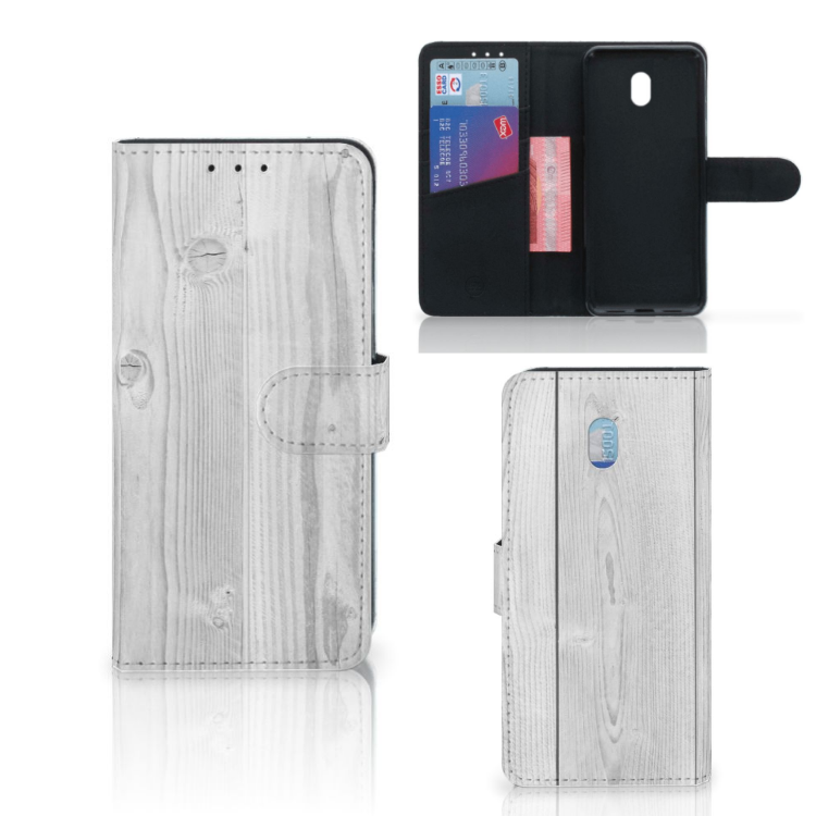 Xiaomi Redmi 8A Book Style Case White Wood
