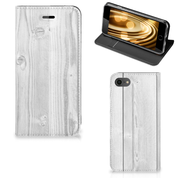 iPhone 7 | 8 | SE (2020) | SE (2022) Book Wallet Case White Wood