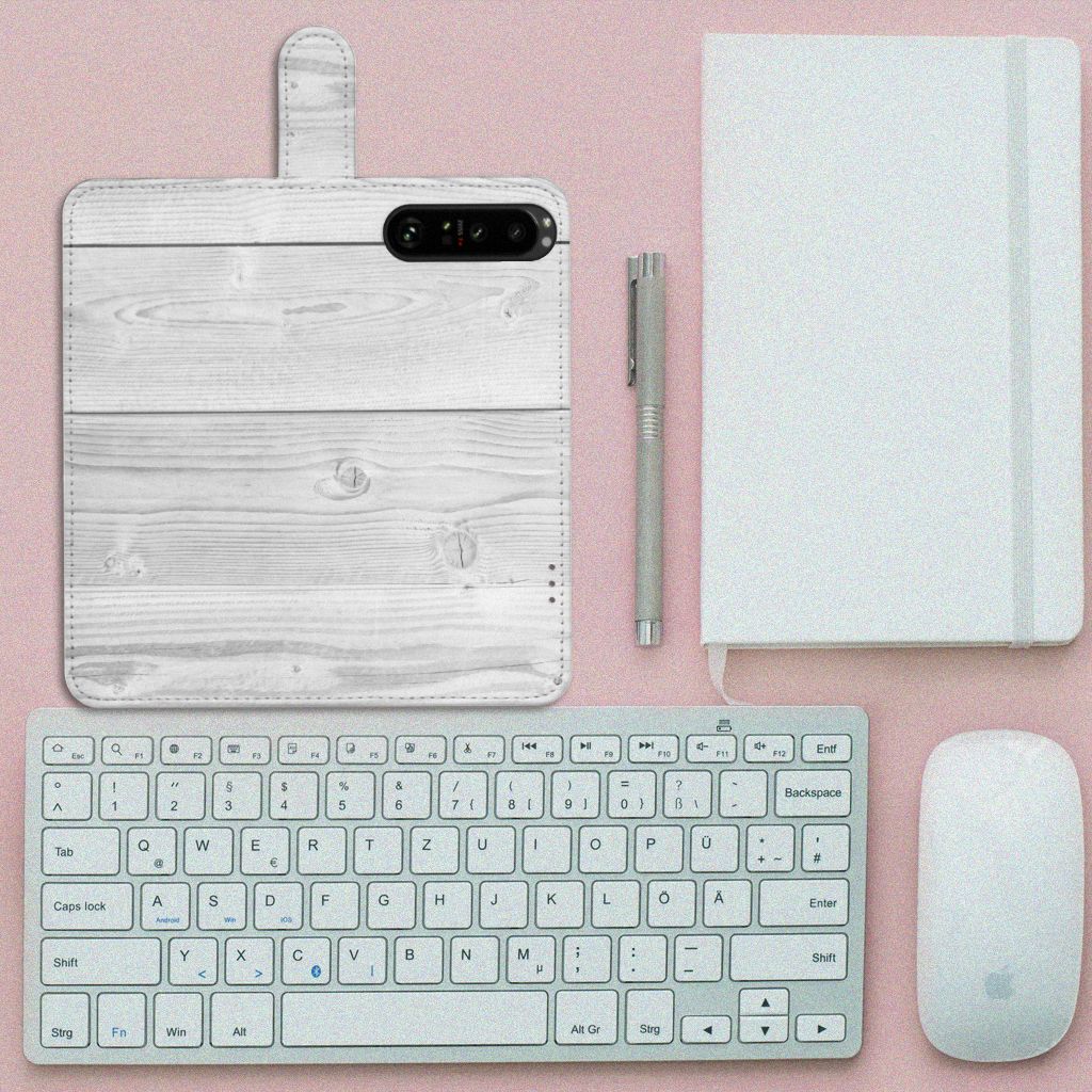 Sony Xperia 1 III Book Style Case White Wood