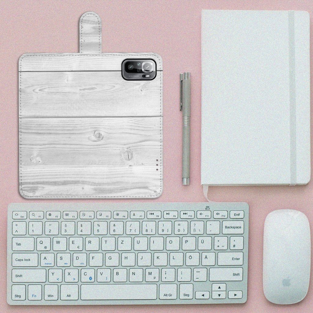 Xiaomi Redmi Note 10/10T 5G | Poco M3 Pro Book Style Case White Wood