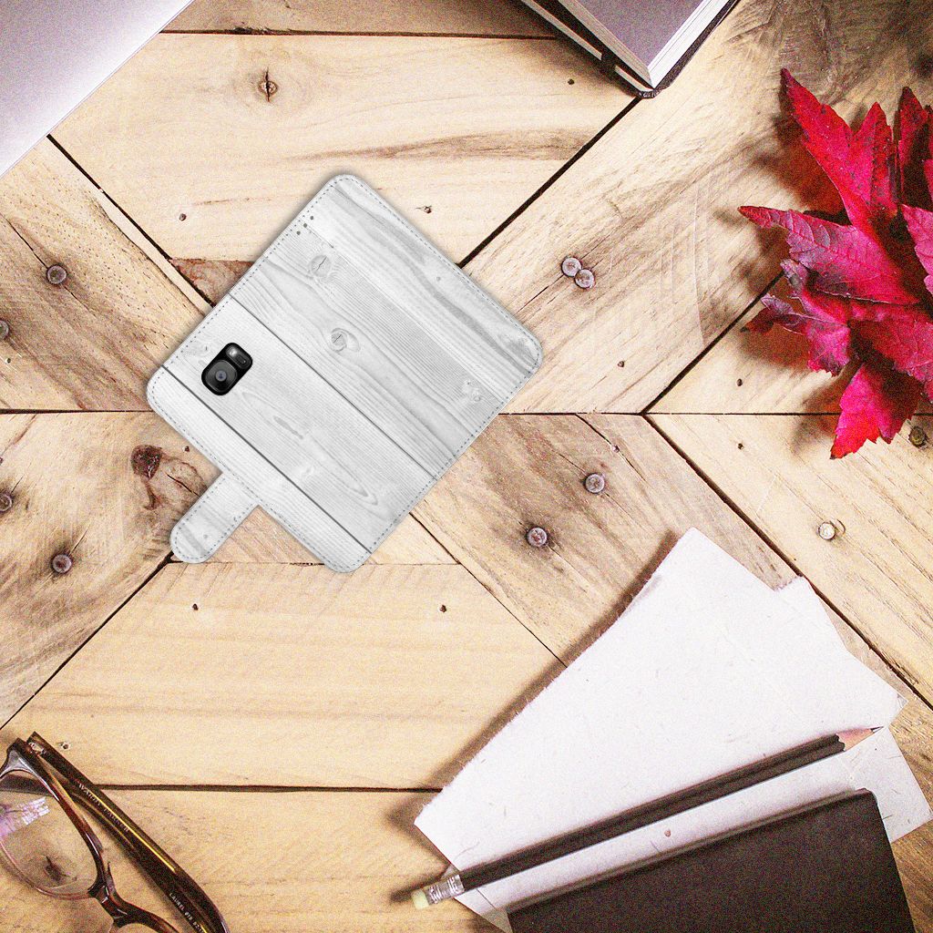 Samsung Galaxy S7 Edge Book Style Case White Wood