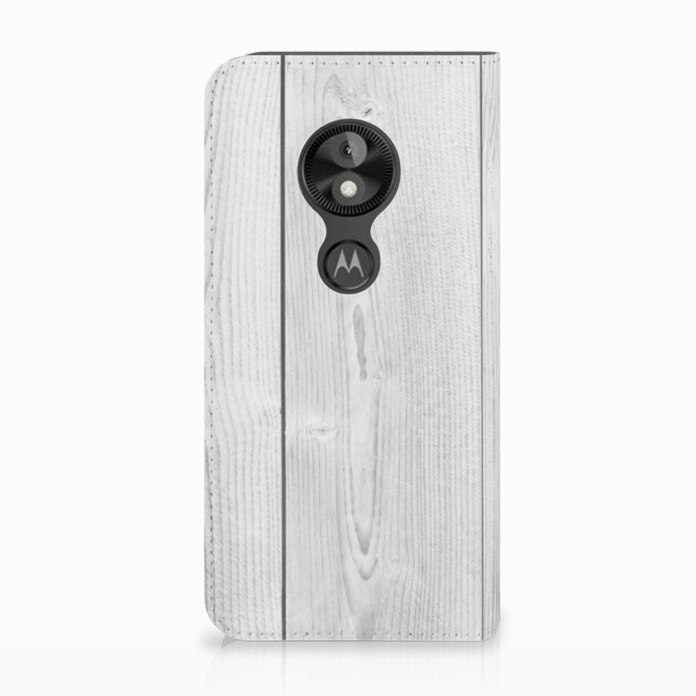 Motorola Moto E5 Play Book Wallet Case White Wood