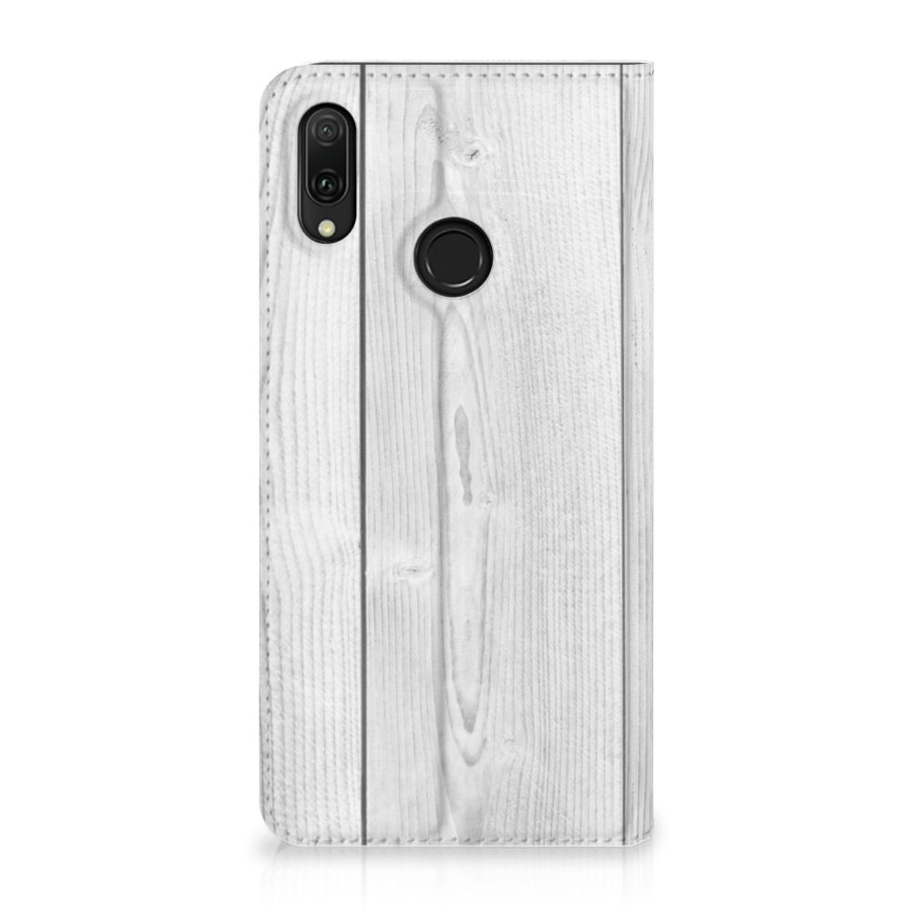 Huawei Y7 hoesje Y7 Pro (2019) Book Wallet Case White Wood