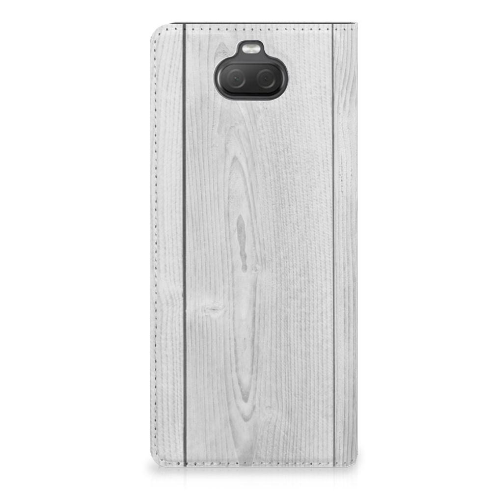 Sony Xperia 10 Book Wallet Case White Wood