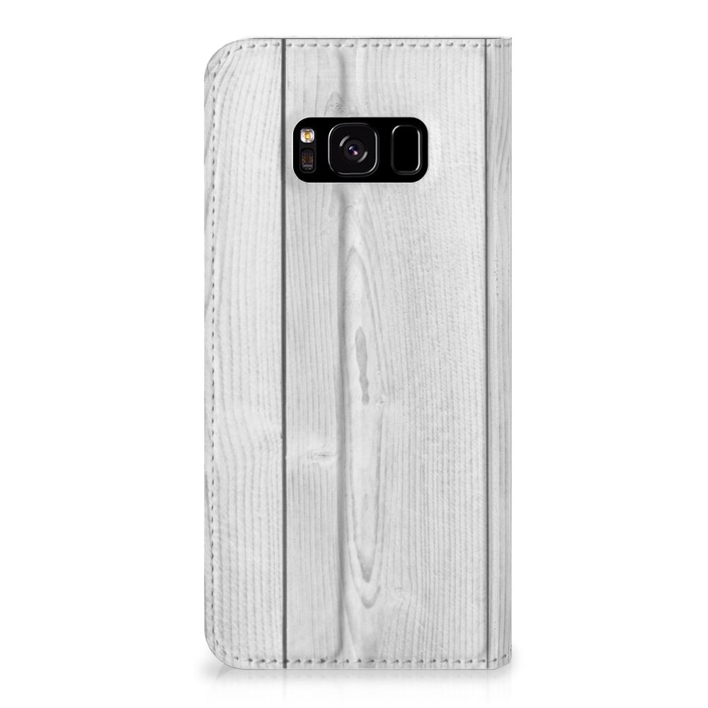 Samsung Galaxy S8 Book Wallet Case White Wood