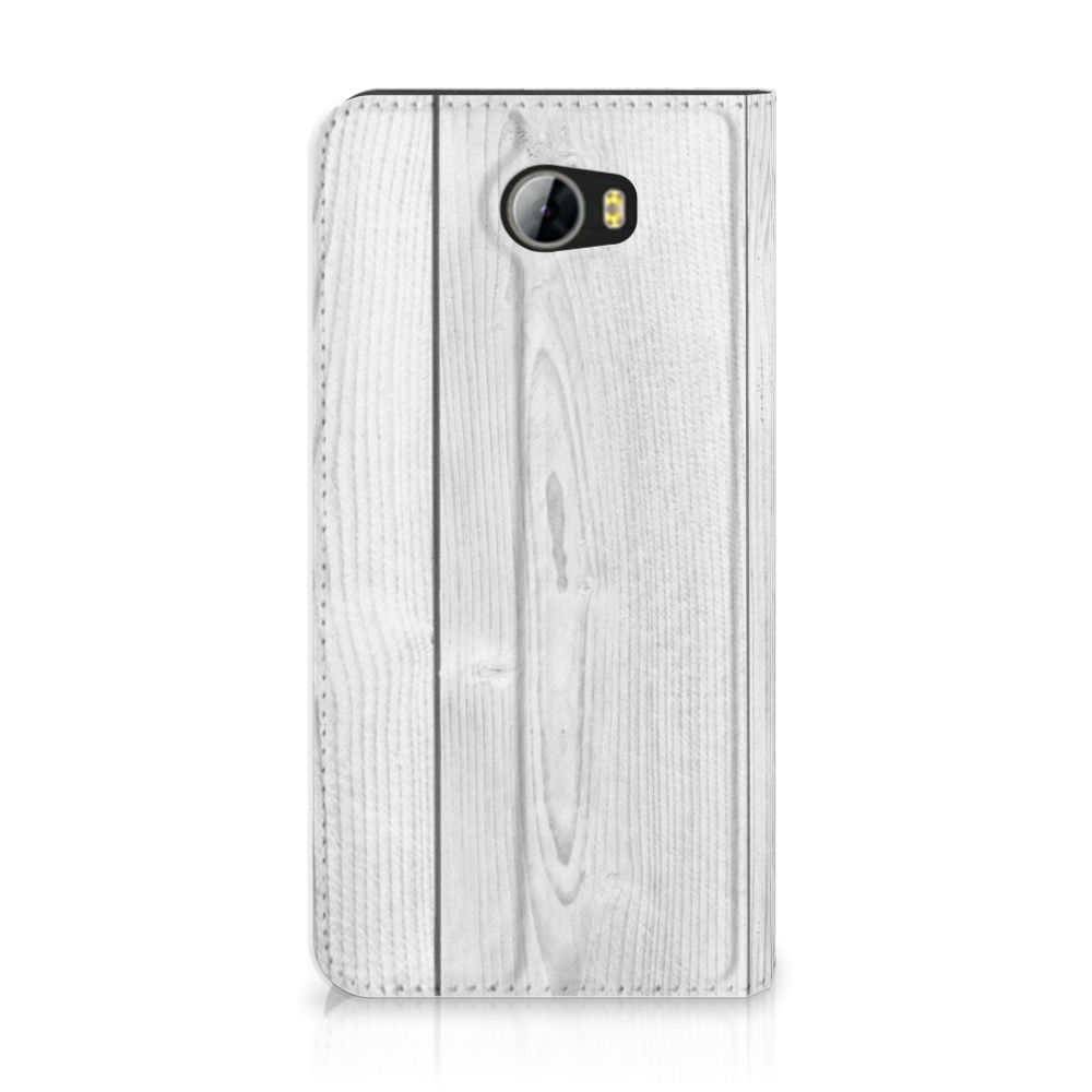 Huawei Y5 2 | Y6 Compact Book Wallet Case White Wood