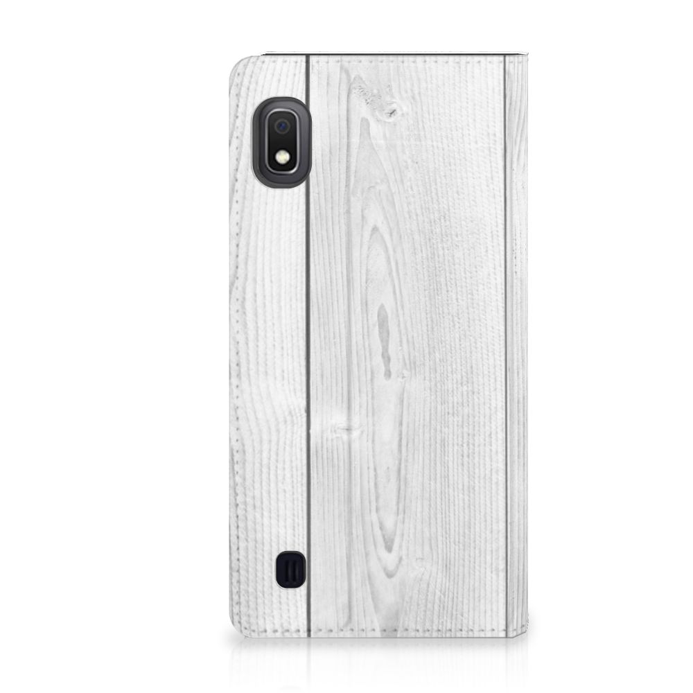 Samsung Galaxy A10 Book Wallet Case White Wood
