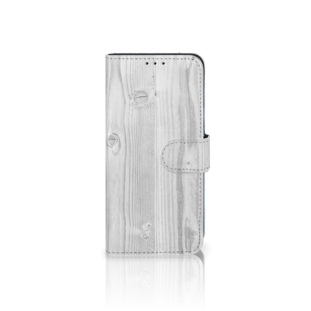 Samsung Galaxy M10 Book Style Case White Wood