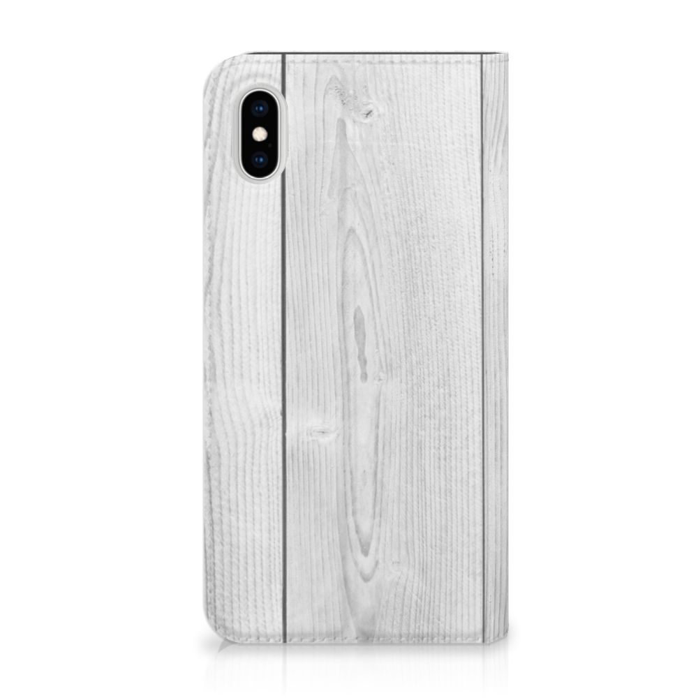 Apple iPhone Xs Max Book Wallet Case White Wood
