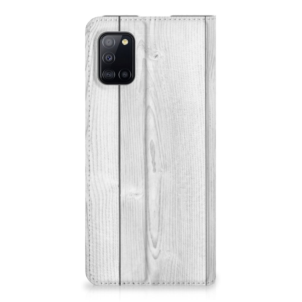 Samsung Galaxy A31 Book Wallet Case White Wood