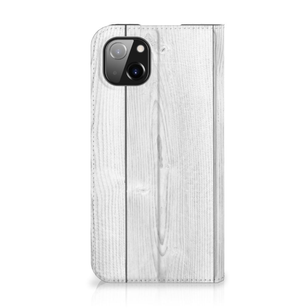 Apple iPhone 14 Plus Book Wallet Case White Wood