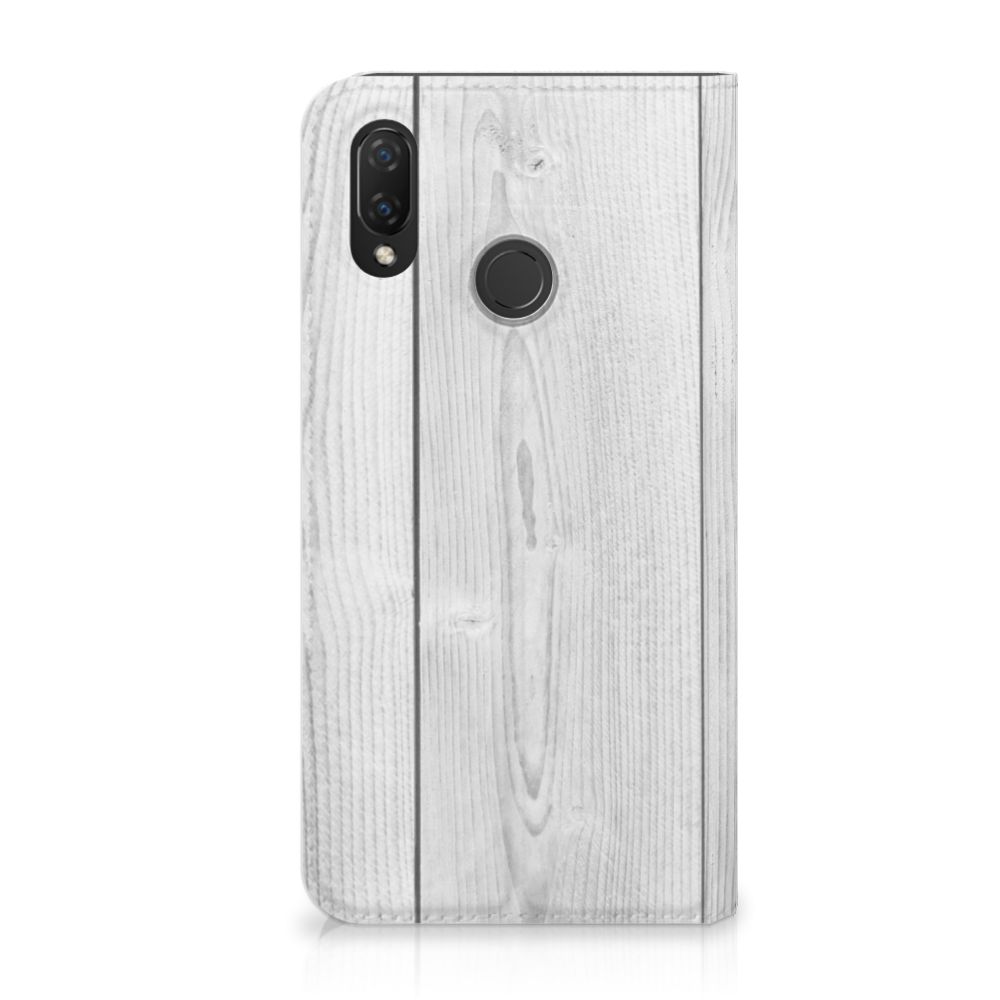 Huawei P Smart Plus Book Wallet Case White Wood