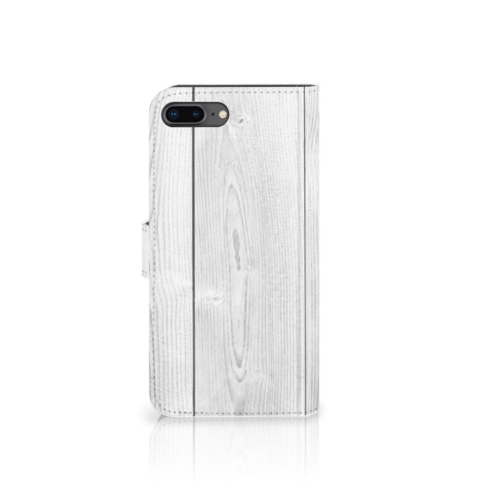 Apple iPhone 7 Plus | 8 Plus Book Style Case White Wood