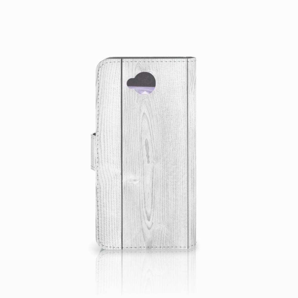 Microsoft Lumia 650 Book Style Case White Wood