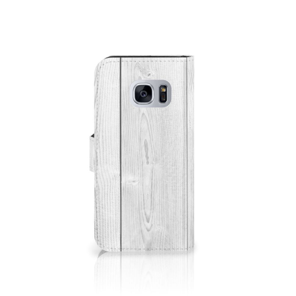 Samsung Galaxy S7 Book Style Case White Wood