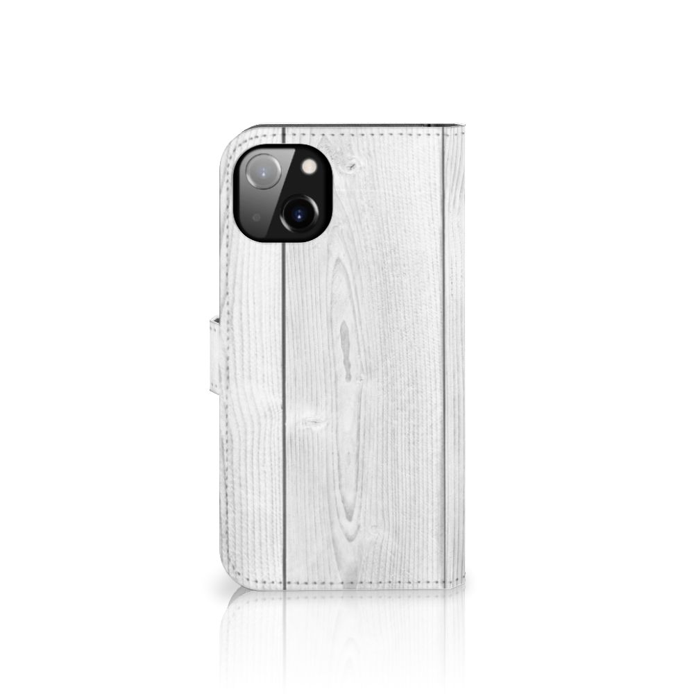 iPhone 14 Plus Book Style Case White Wood
