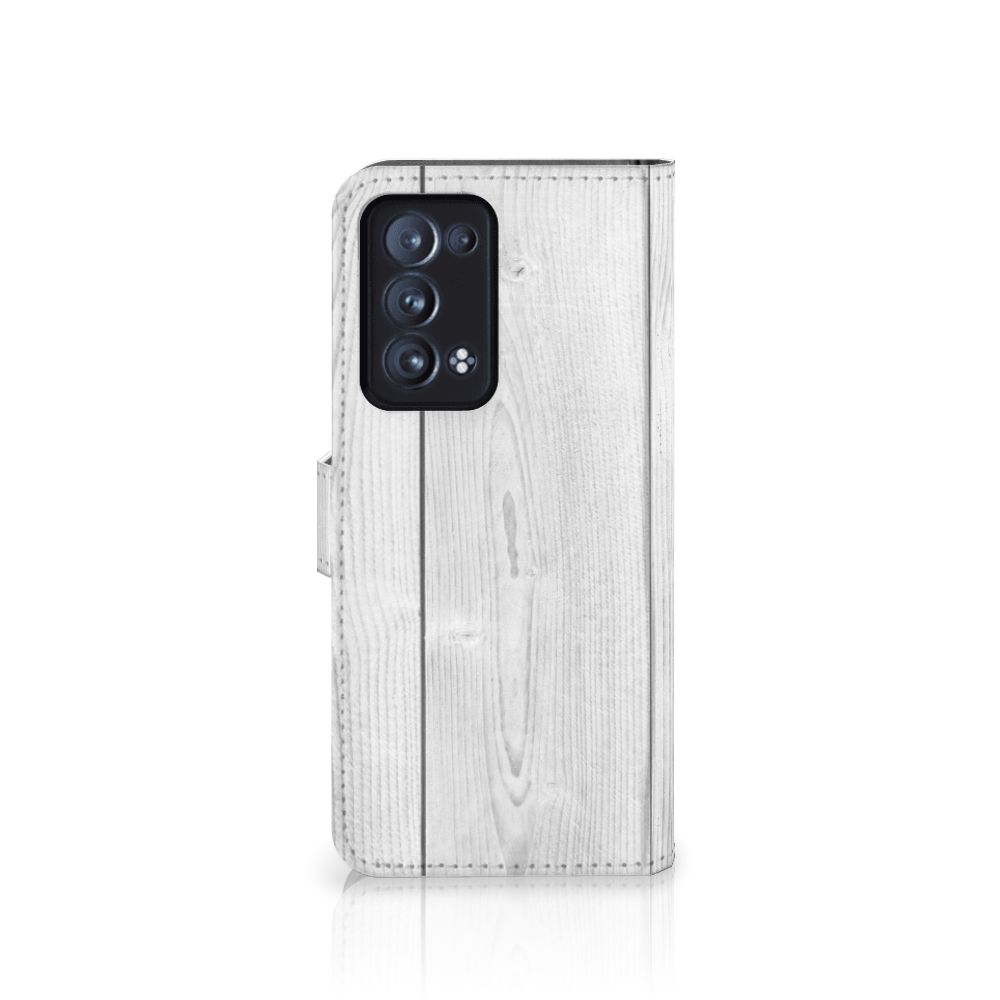 OPPO Reno 6 Pro Plus 5G Book Style Case White Wood