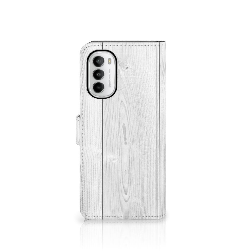 Motorola Moto G52 | Moto G82 Book Style Case White Wood