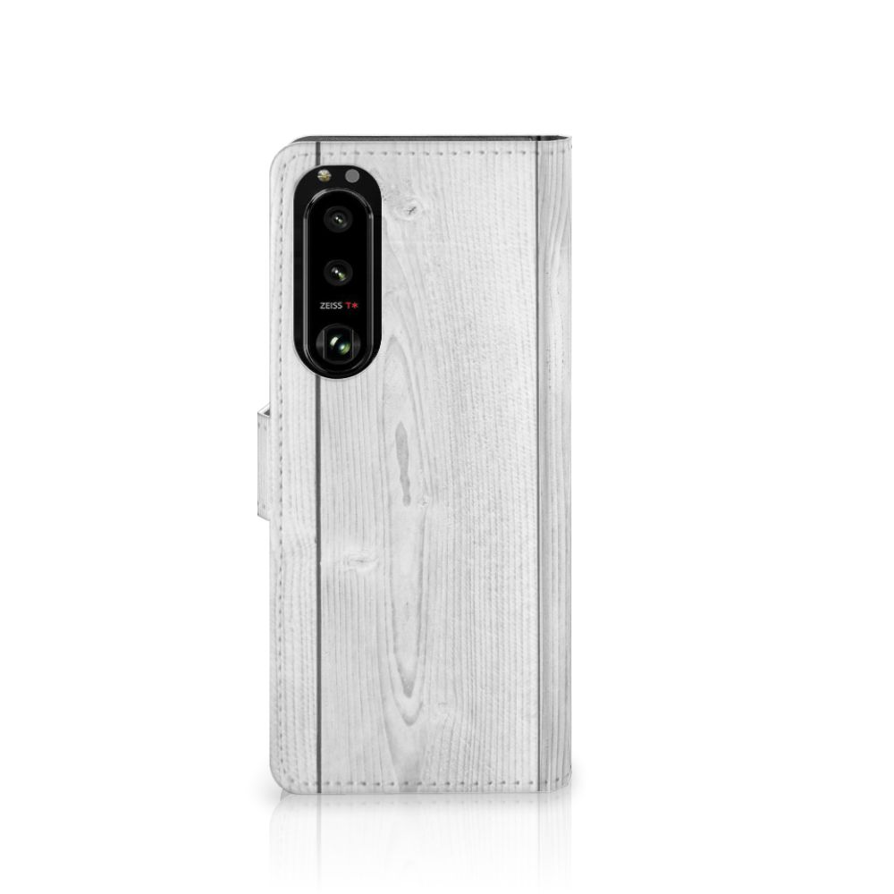 Sony Xperia 5III Book Style Case White Wood