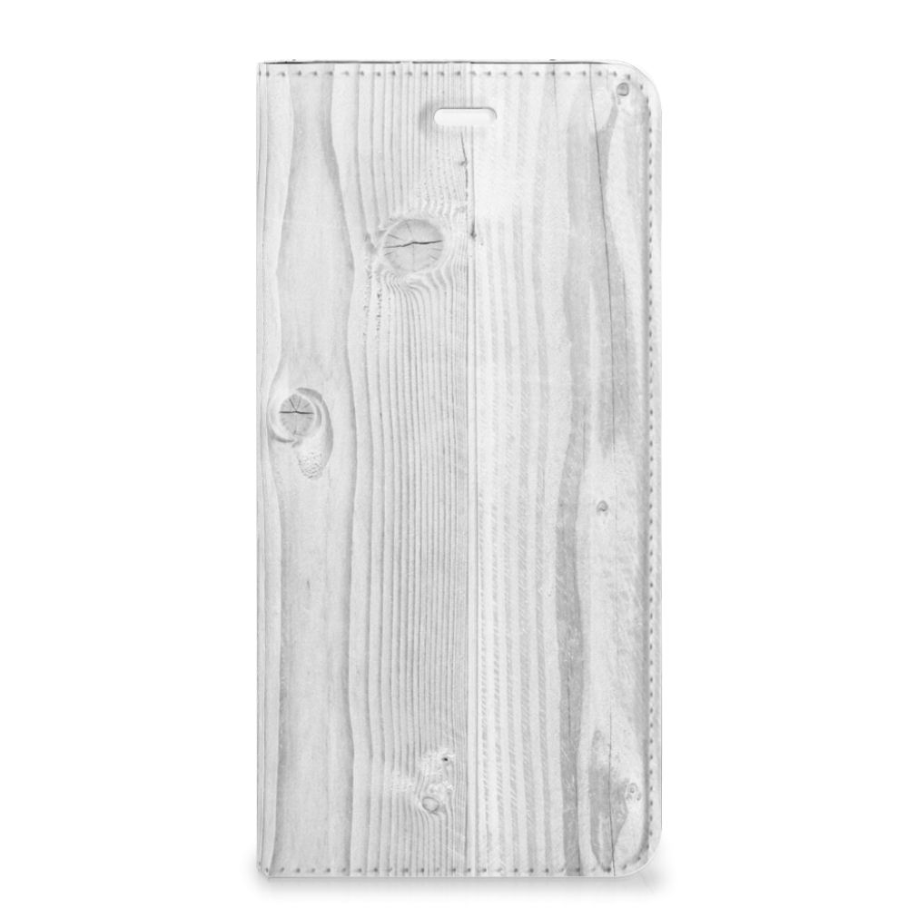 Huawei P10 Plus Book Wallet Case White Wood