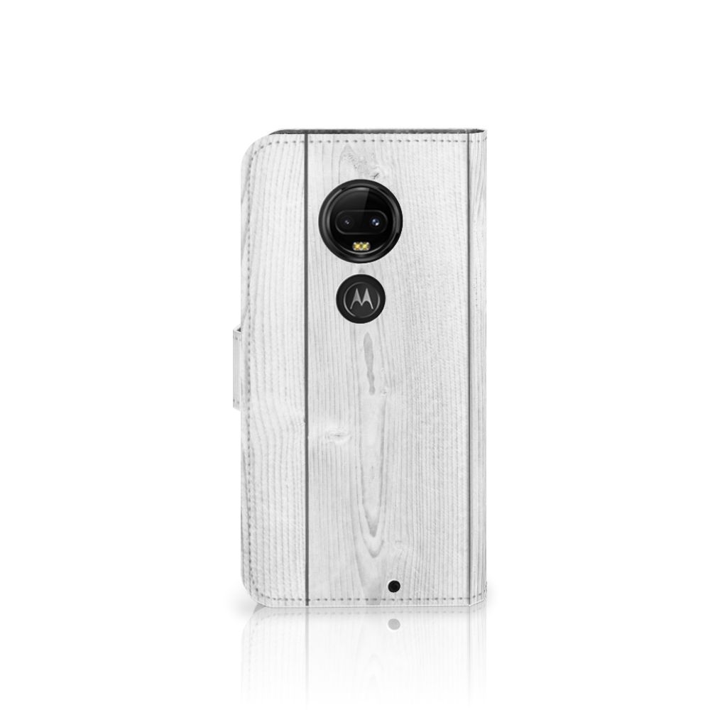 Motorola Moto G7 | G7 Plus Book Style Case White Wood