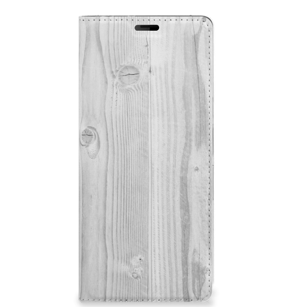 Sony Xperia 10 Plus Book Wallet Case White Wood