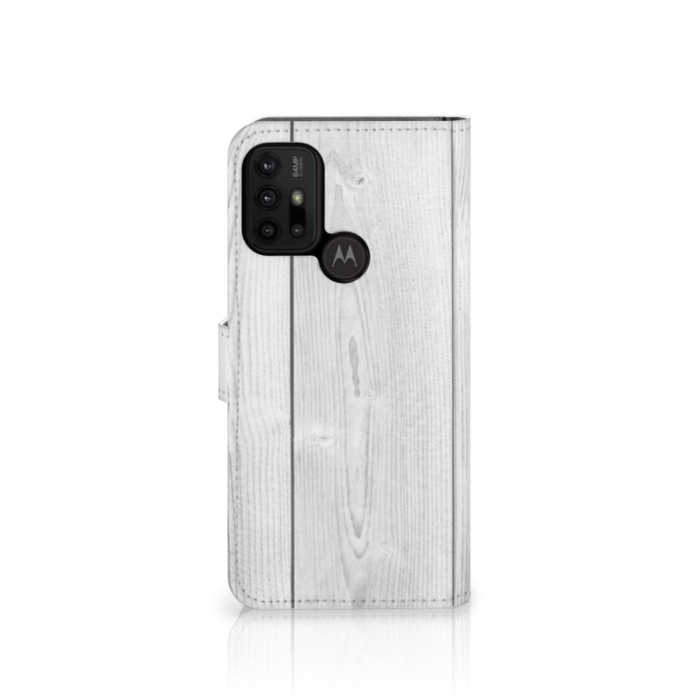 Motorola Moto G10 | G20 | G30 Book Style Case White Wood