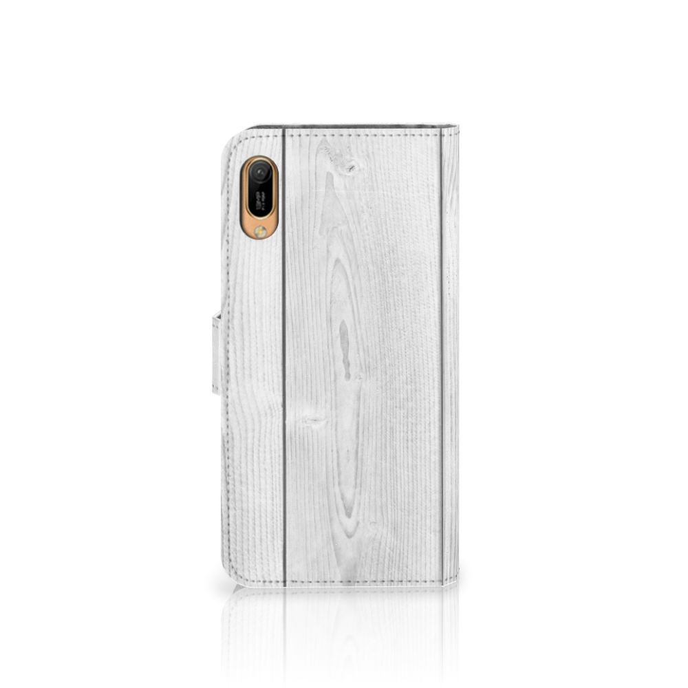 Huawei Y6 (2019) Book Style Case White Wood