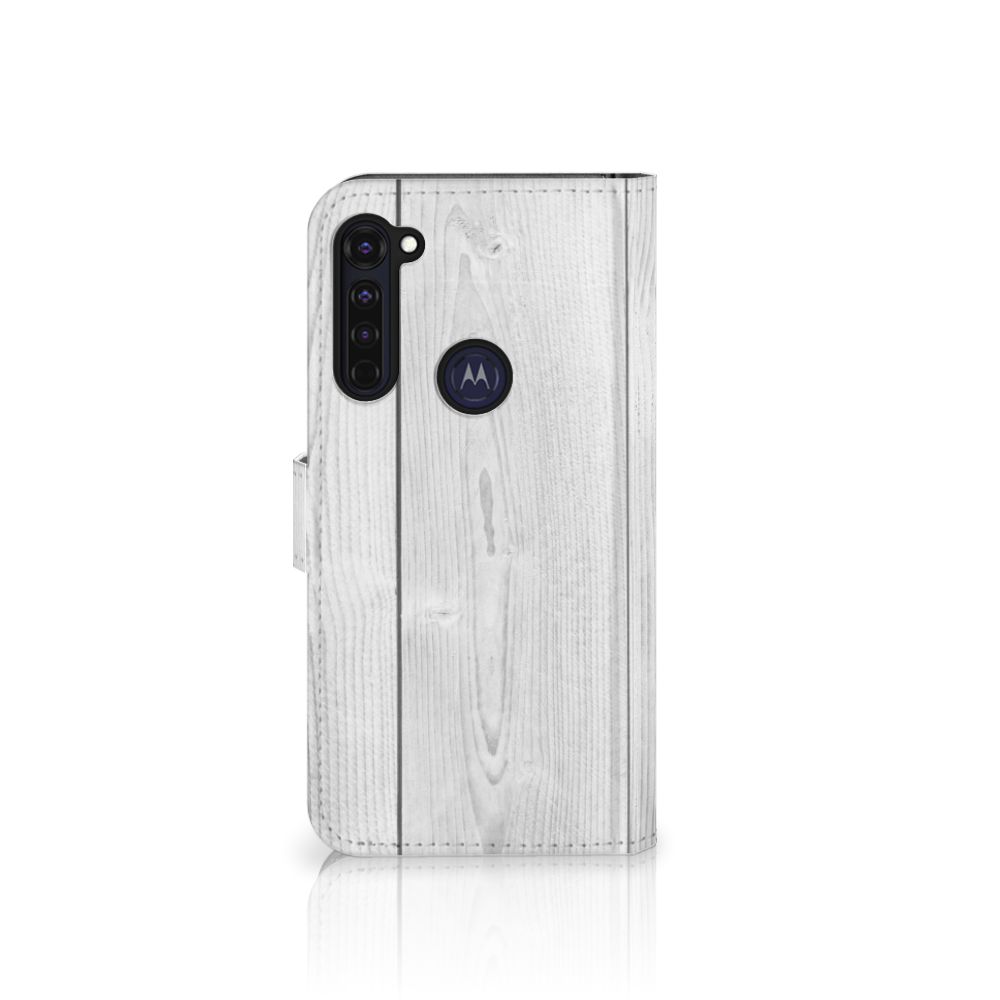 Motorola Moto G Pro Book Style Case White Wood