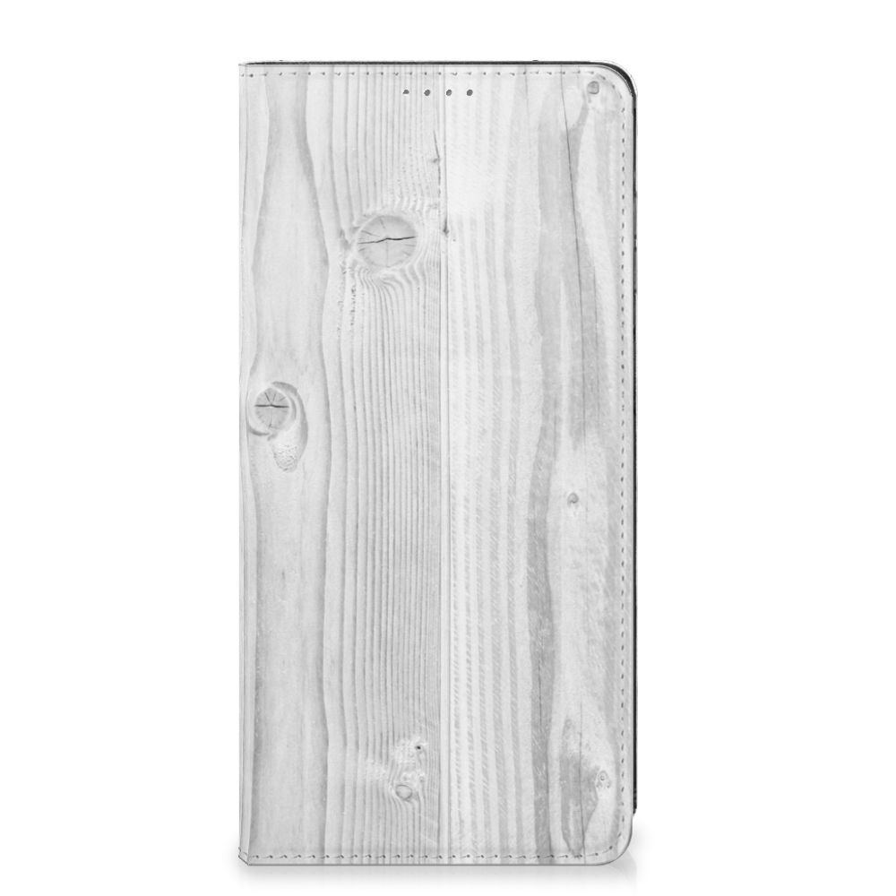 Samsung Galaxy A12 Book Wallet Case White Wood