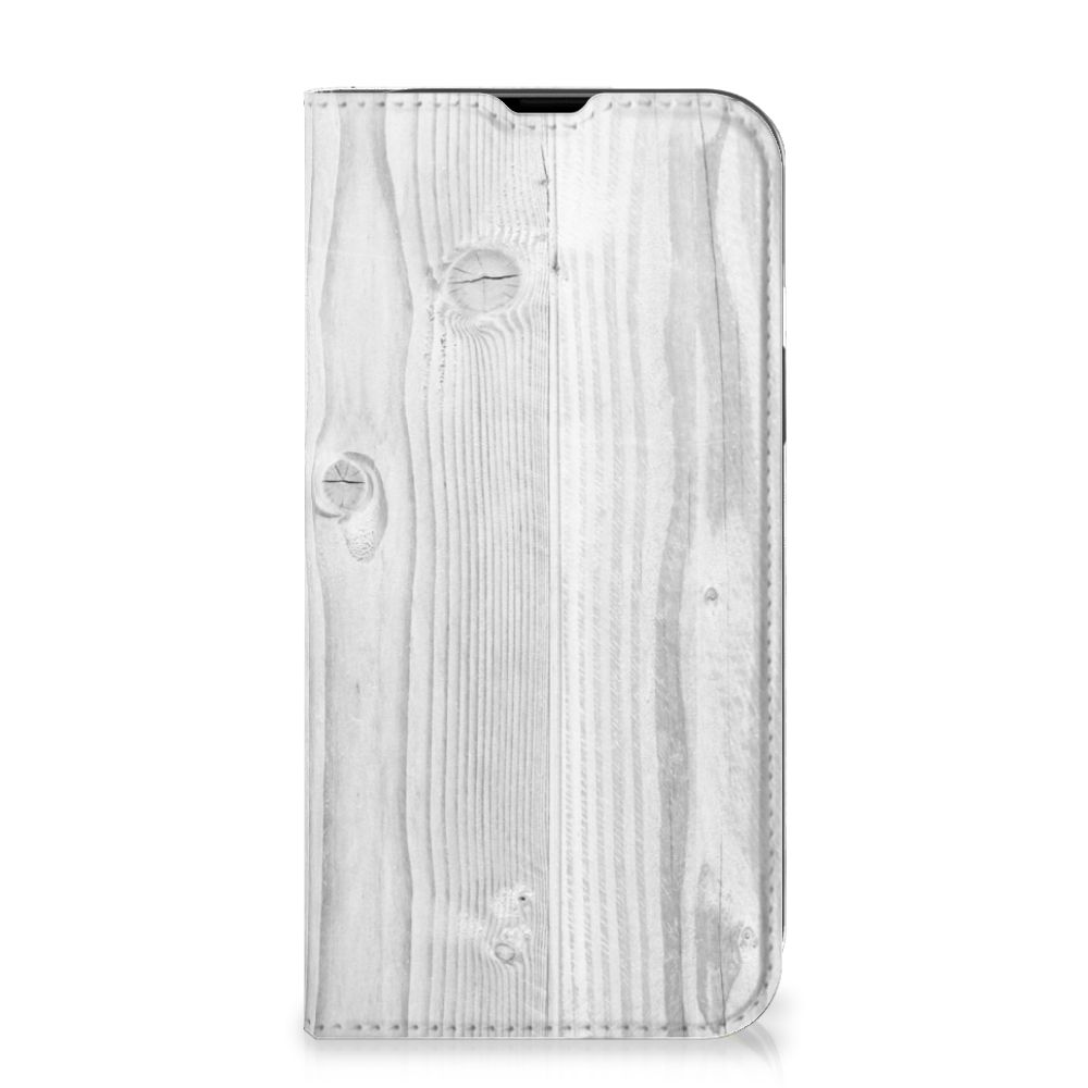 iPhone 14 Book Wallet Case White Wood
